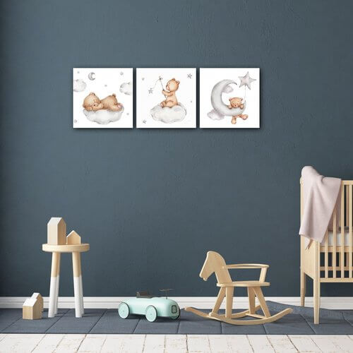 Obraz Set of three pictures with bears - 90 x 30 cm (3-részes)