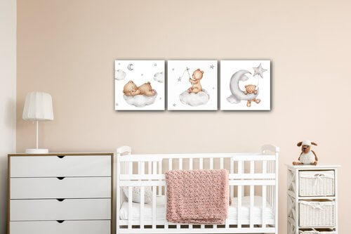 Obraz Set of three pictures with bears - 90 x 30 cm (3-részes)