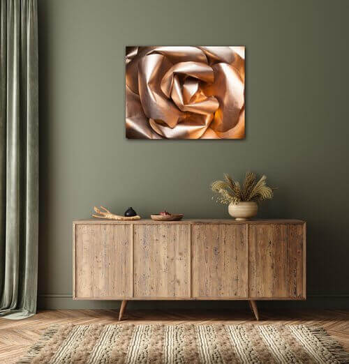 Kép Golden paper rose abstract - 90 x 70 cm