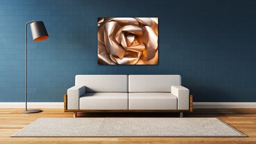 Kép Golden paper rose abstract - 90 x 70 cm