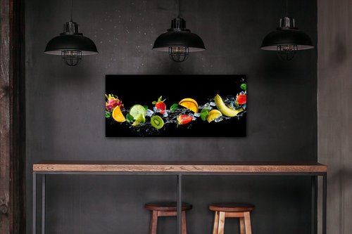 Kép Fruit black background - 90 x 40 cm