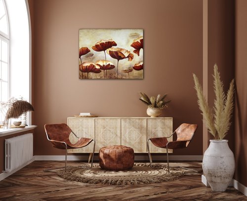 Kép Flowers red and yellow - 90 x 70 cm