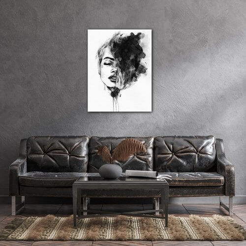 Kép Woman black and white ilustration - 70 x 90 cm