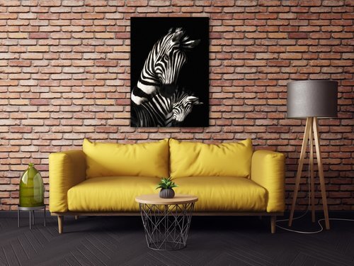 Kép Zebras black and white - 50 x 70 cm